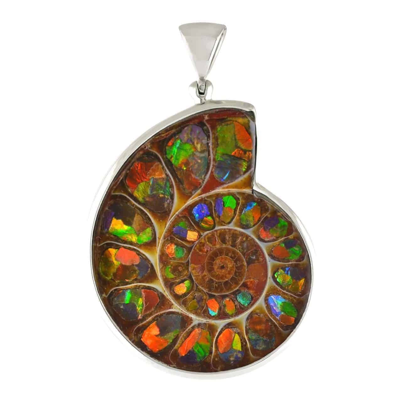 Starborn-Sterling-Silver-Ammonite-with-Ammolite-Inlay-Pendant-B07QWVKJX5