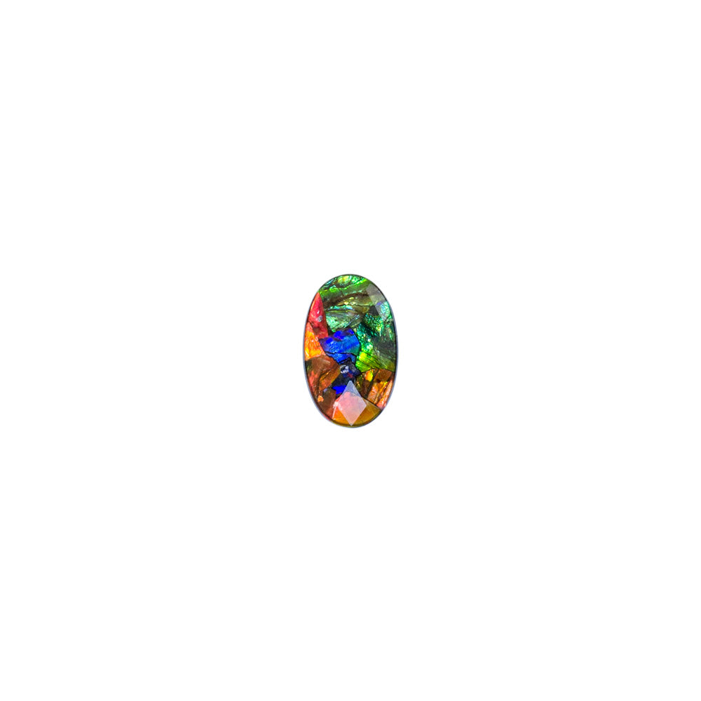 Ammolite Oval Cabochon 20x30 mm with Quatz Doublet